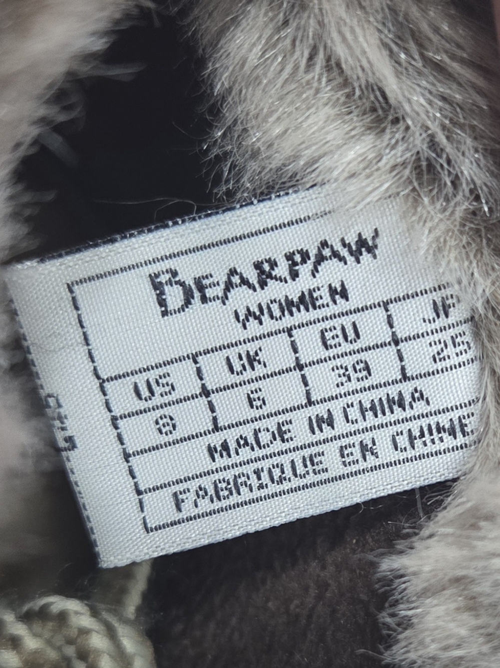 BEARPAW Becka Women’s Waterproof Snow Boots Stone Gray Fur Trim Lace Up Size 8 - Picture 7 of 11